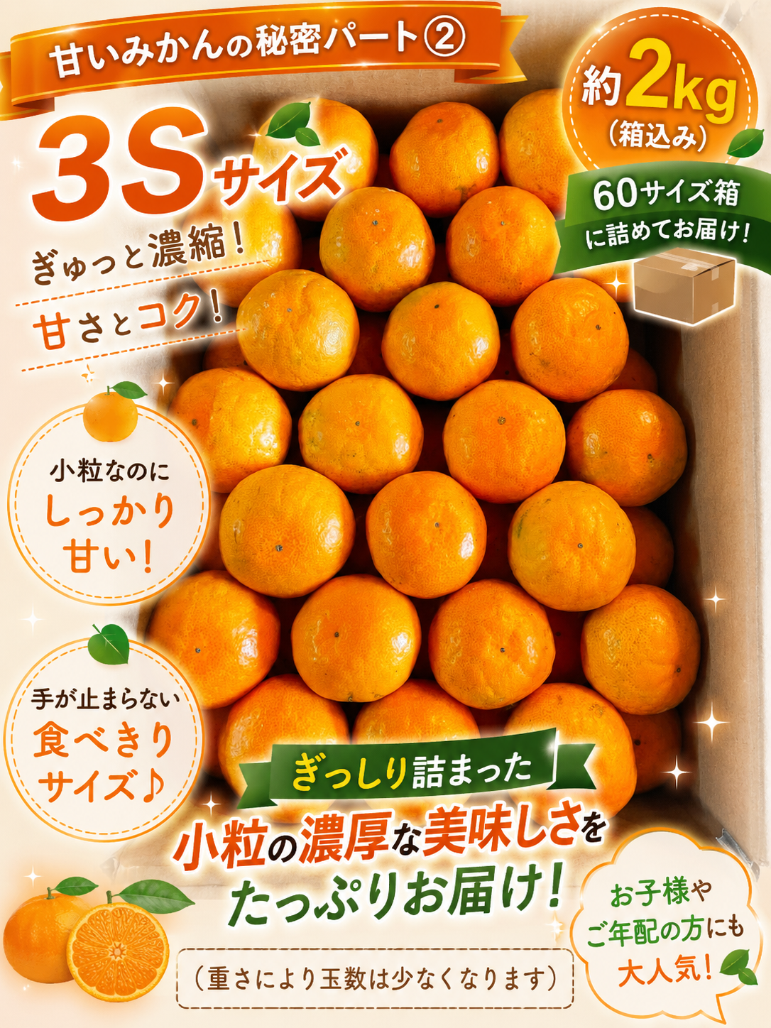 【旬味】有田みかん 小玉｜平均糖度15度以上｜2S・3Sサイズ｜みかんキング最高ランク
